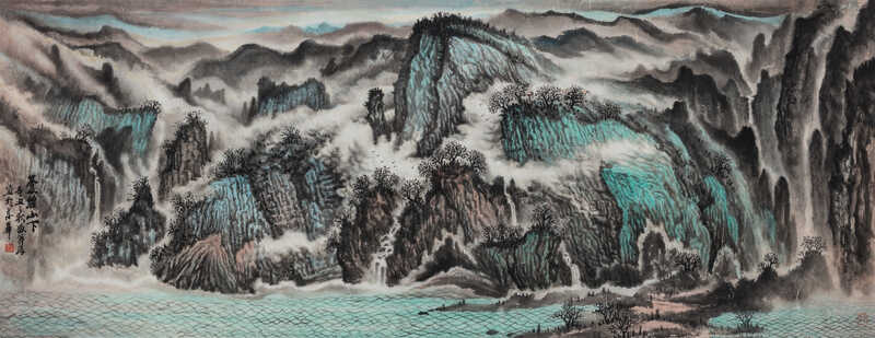 《暮从碧山下》 纸本设色 180×68cm 2021年.jpg