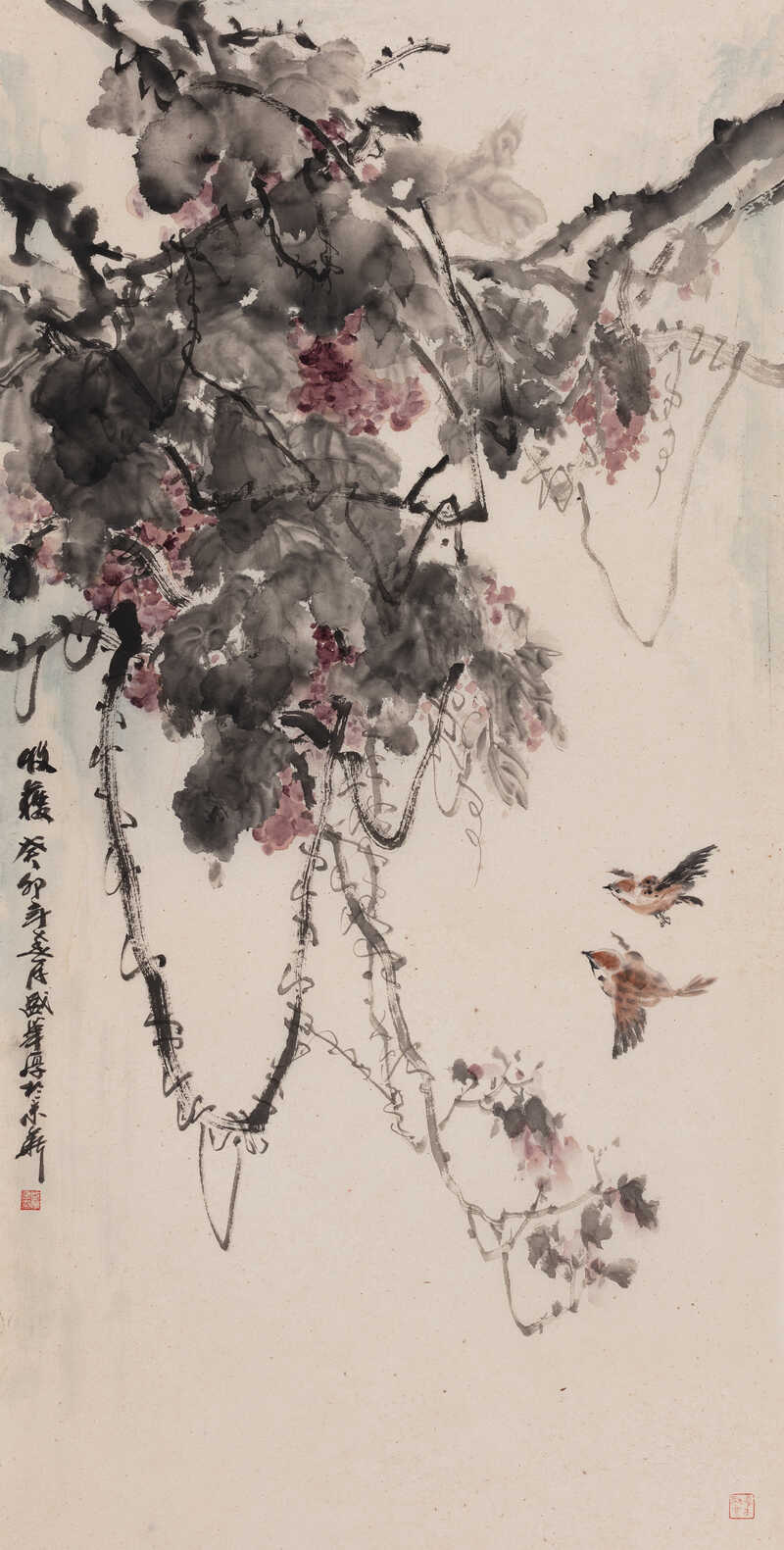 《收获》 纸本设色 138×69cm 2023年.jpg