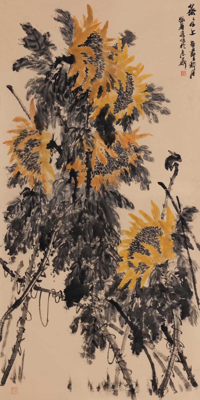 《蒸蒸日上》 纸本设色 138×69cm 2021年.jpg