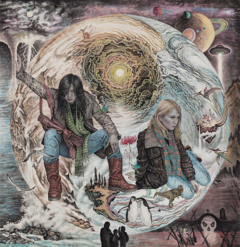 《彼岸花》 纸本设色 200×193cm  2021年 (1).jpg