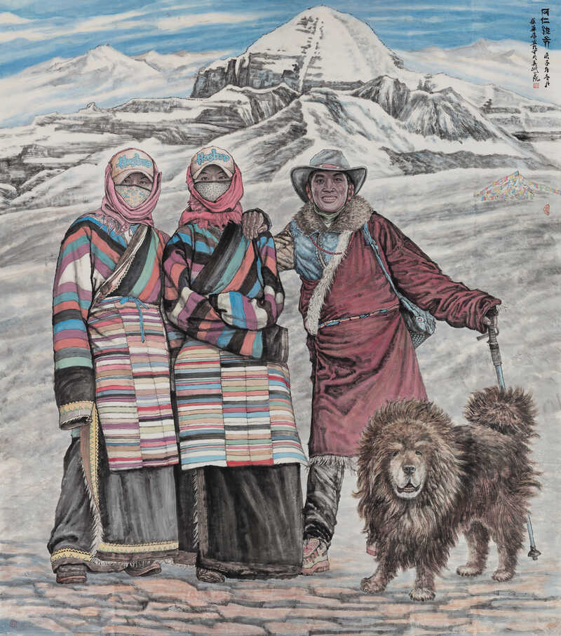 《冈仁波齐》 纸本设色 220×193cm 2020年.jpg